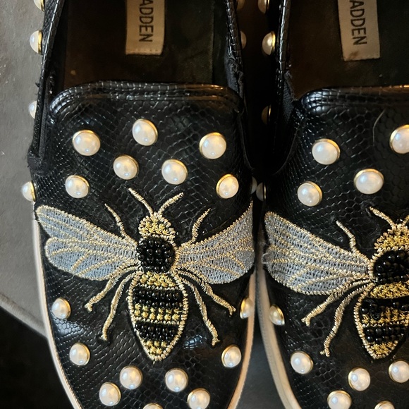 Steve Madden Shoes - Steve Madden Polly Black Multi Embroidered Slip-On Sneakers